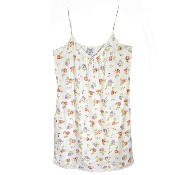 Laura Ashley Other - Laura Ashley Vintage Floral Lace Trimmed Cami Cottage Core Slip Dress Large
